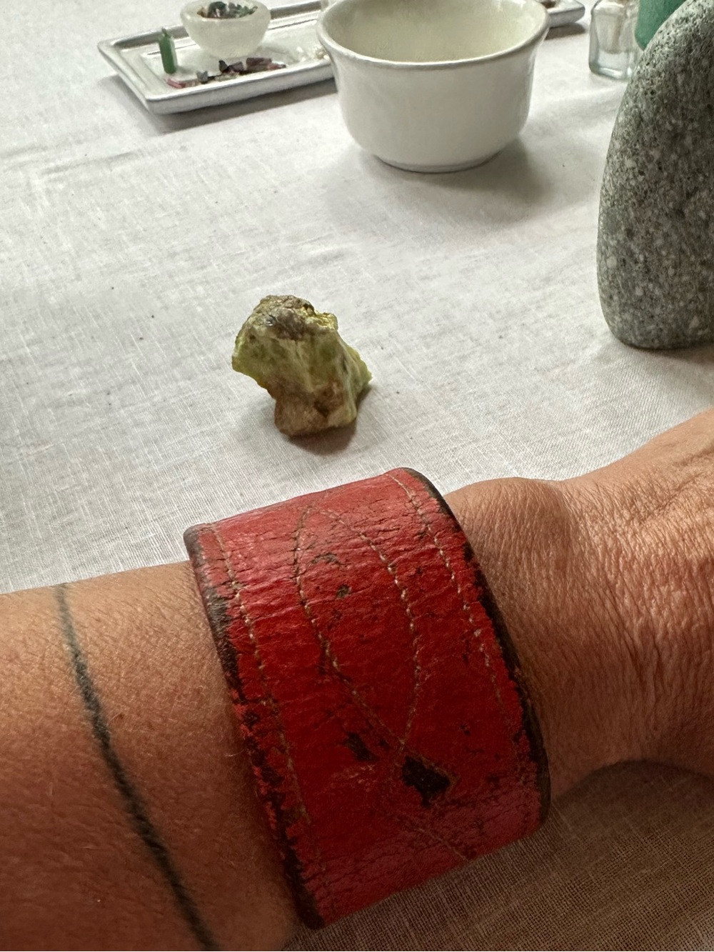 Distressed Leather Cuff Burnt Orange ATX circa 1980